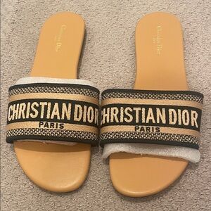 Tan and Black Slides size 40